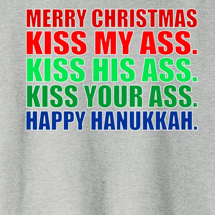 Merry Christmas Kiss My Ass Happy Hanukkah Women's Crop Top Tee