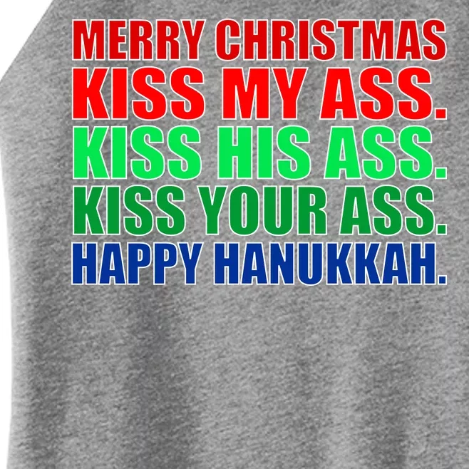 Merry Christmas Kiss My Ass Happy Hanukkah Women’s Perfect Tri Rocker Tank