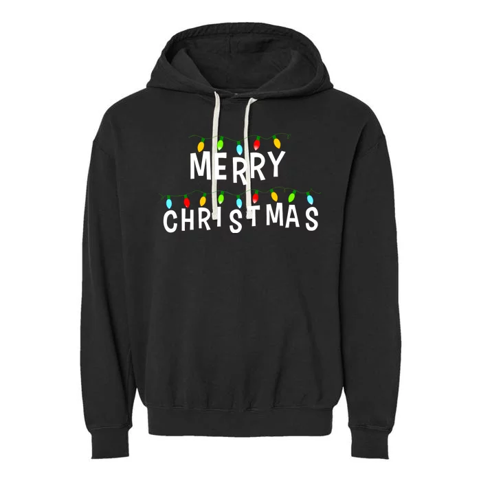 Merry Christmas Lights Garment-Dyed Fleece Hoodie