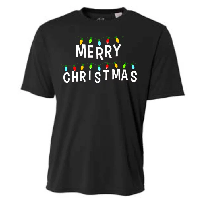 Merry Christmas Lights Cooling Performance Crew T-Shirt