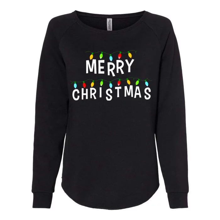 Merry Christmas Lights Womens California Wash Sweatshirt