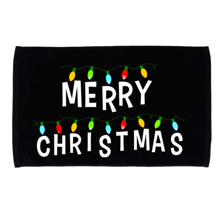 Merry Christmas Lights Microfiber Hand Towel