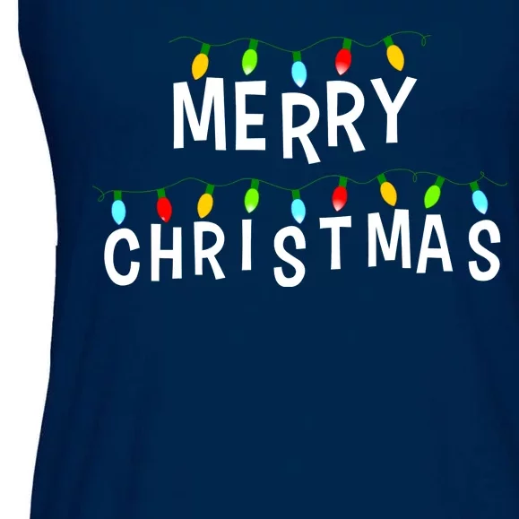 Merry Christmas Lights Ladies Essential Flowy Tank