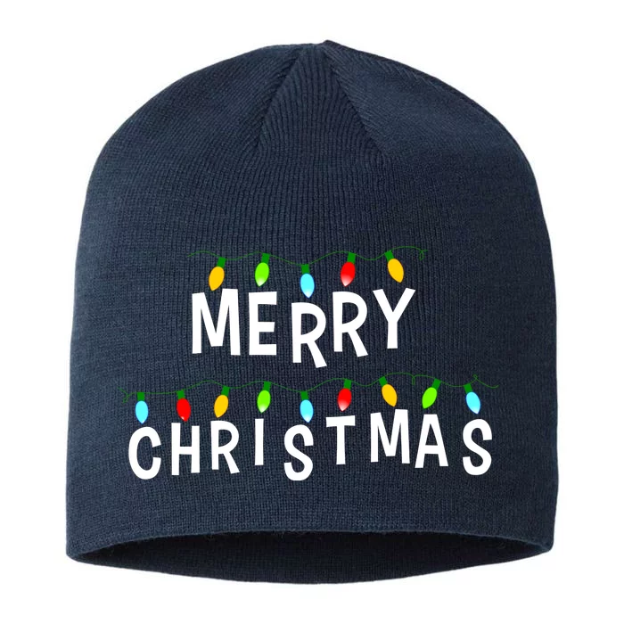 Merry Christmas Lights 8 1/2in Sustainable Knit Beanie