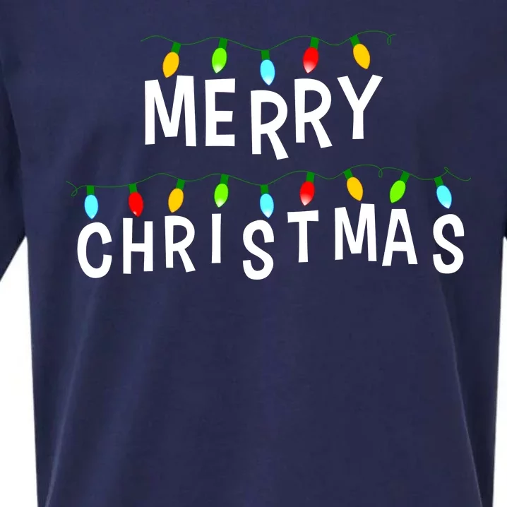 Merry Christmas Lights Sueded Cloud Jersey T-Shirt