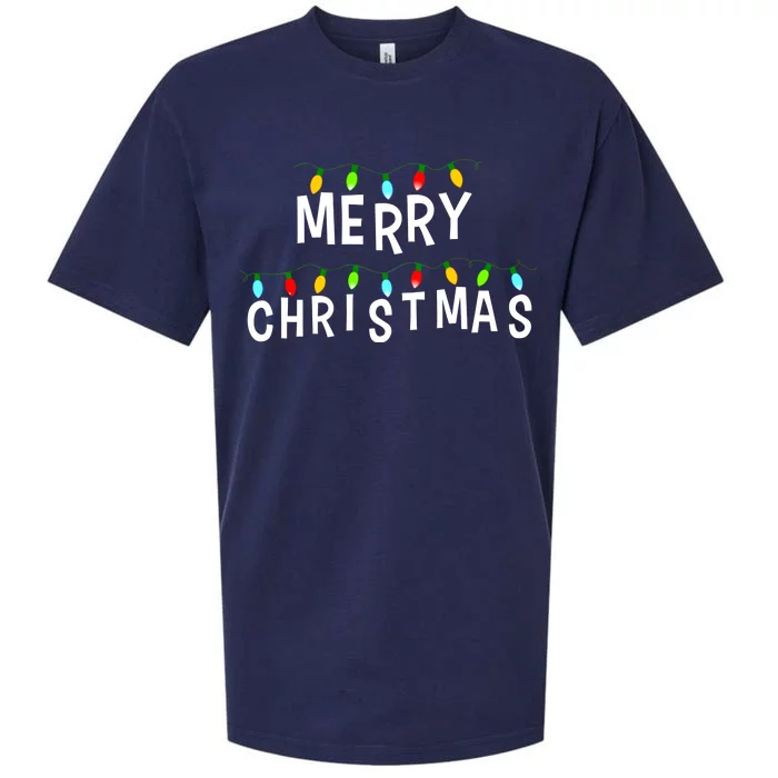 Merry Christmas Lights Sueded Cloud Jersey T-Shirt