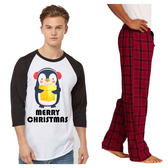 Merry Christmas Penguin Raglan Sleeve Pajama Set