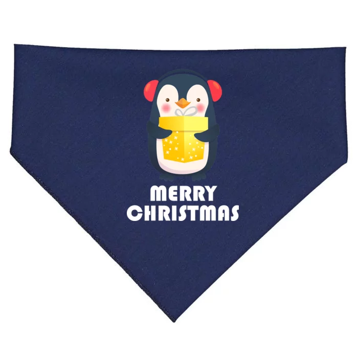 Merry Christmas Penguin USA-Made Doggie Bandana