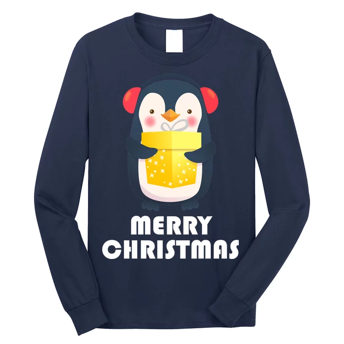 Merry Christmas Penguin Long Sleeve Shirt