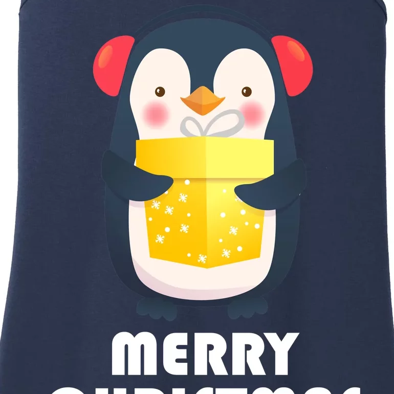 Merry Christmas Penguin Ladies Essential Tank