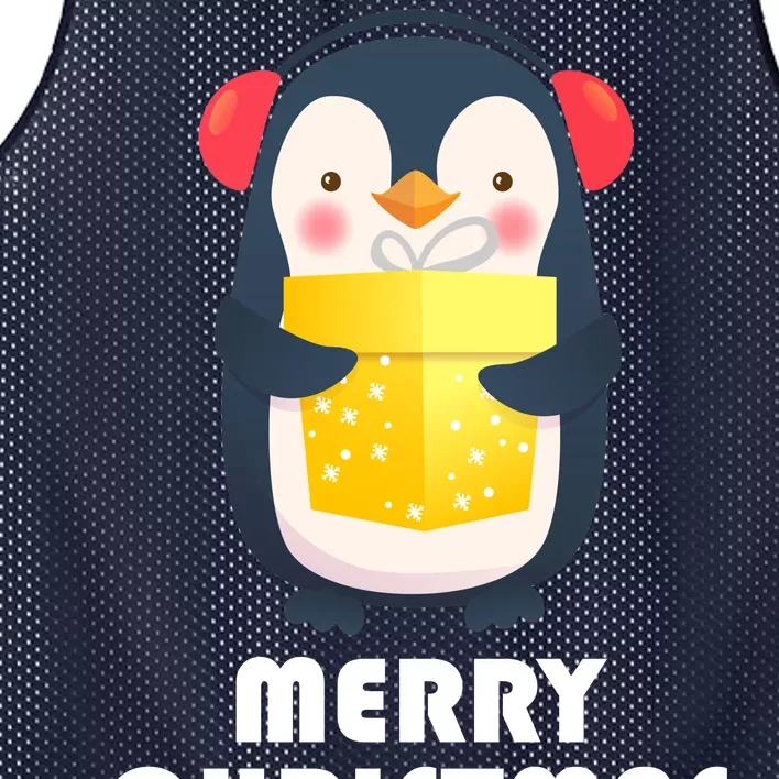 Merry Christmas Penguin Mesh Reversible Basketball Jersey Tank