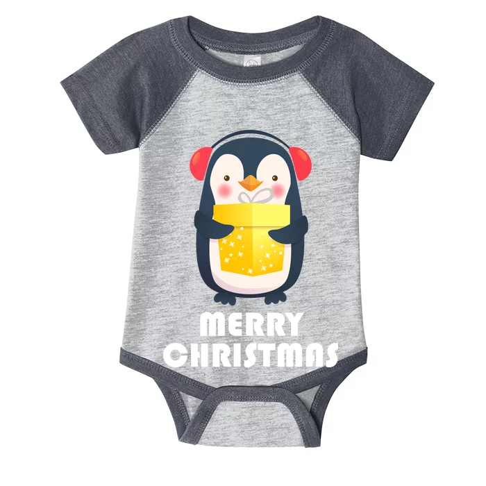 Merry Christmas Penguin Infant Baby Jersey Bodysuit