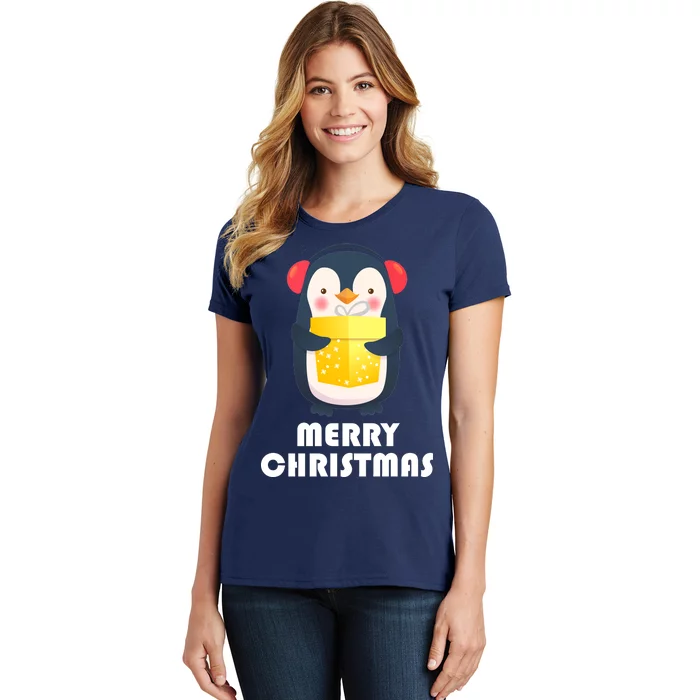 Merry Christmas Penguin Women's T-Shirt