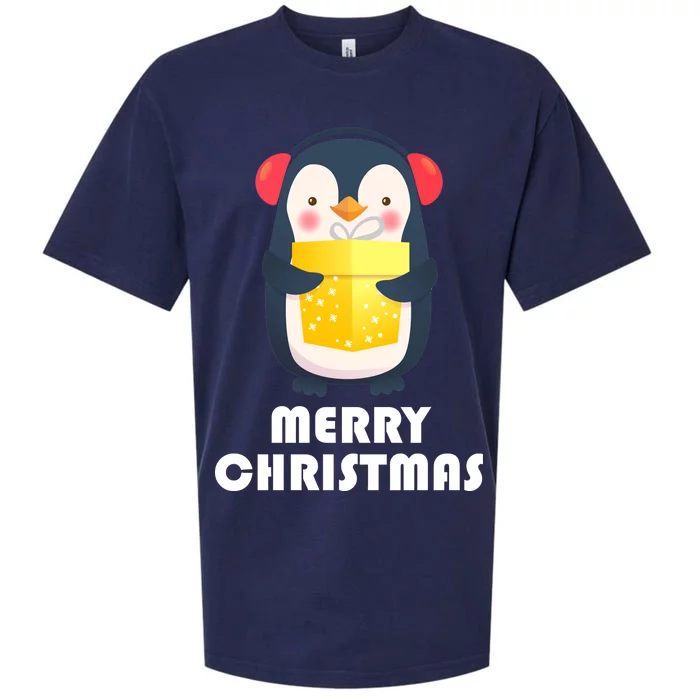 Merry Christmas Penguin Sueded Cloud Jersey T-Shirt