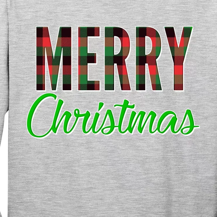 Merry Christmas Plaid Long Sleeve Shirt