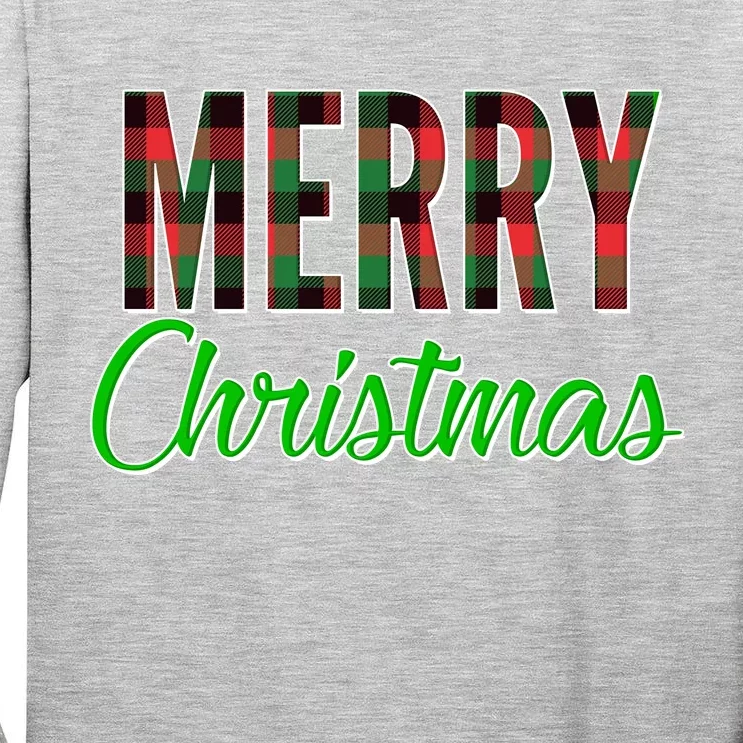 Merry Christmas Plaid Tall Long Sleeve T-Shirt