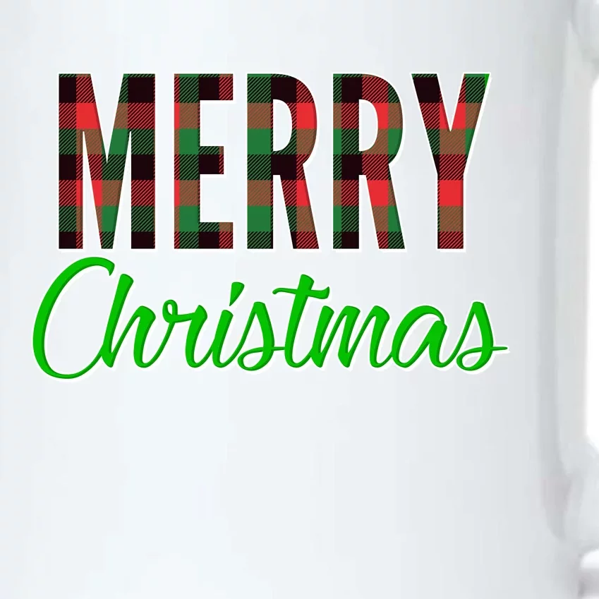 Merry Christmas Plaid Black Color Changing Mug