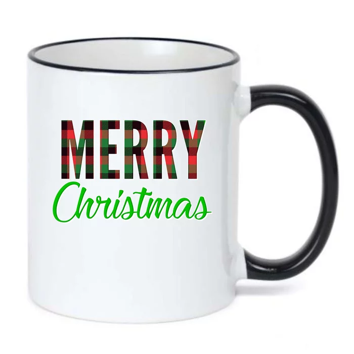 Merry Christmas Plaid Black Color Changing Mug