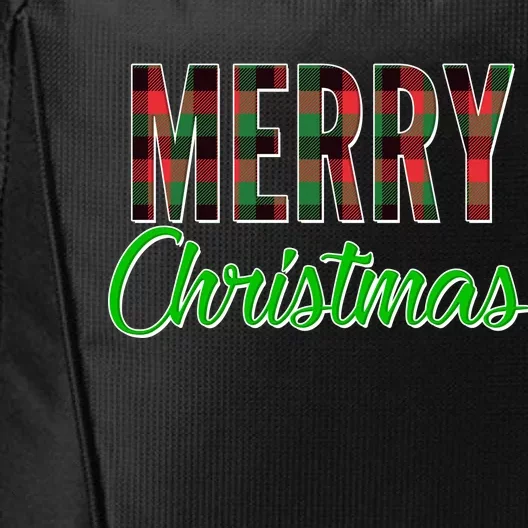 Merry Christmas Plaid City Backpack