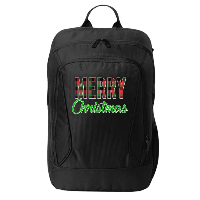 Merry Christmas Plaid City Backpack