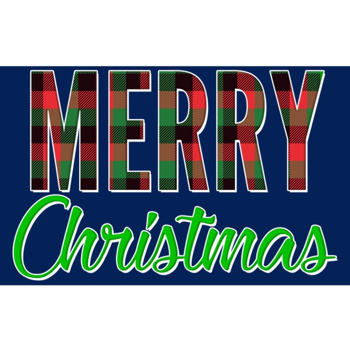 Merry Christmas Plaid Bumper Sticker