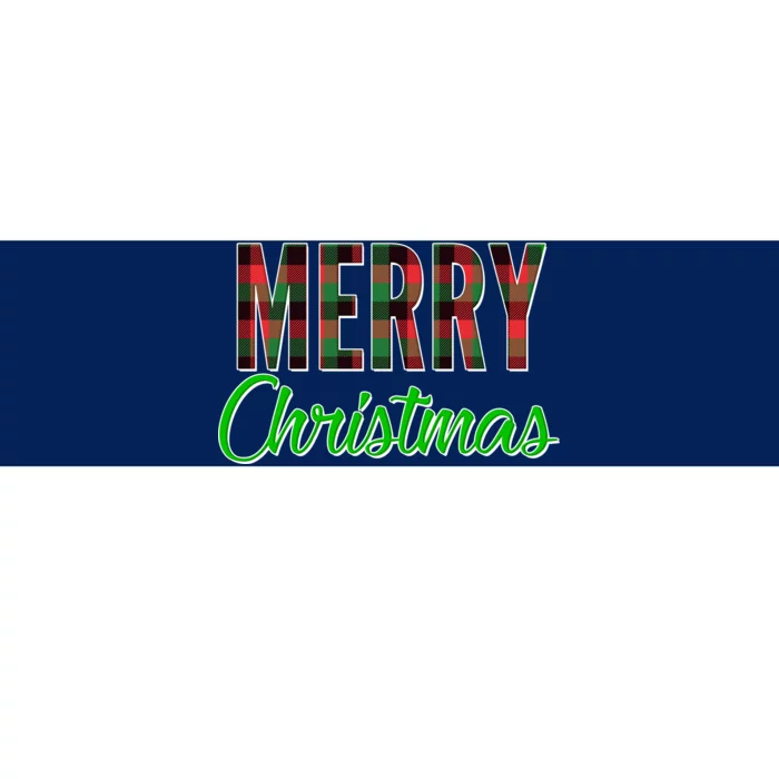 Merry Christmas Plaid Bumper Sticker