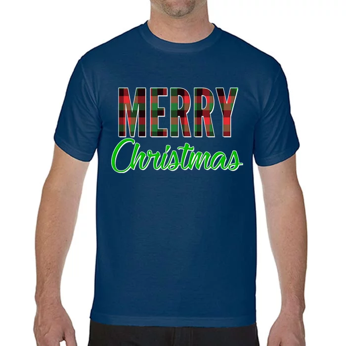 Merry Christmas Plaid Comfort Colors T-Shirt