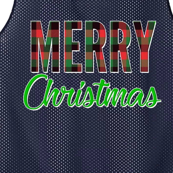 Merry Christmas Plaid Mesh Reversible Basketball Jersey Tank