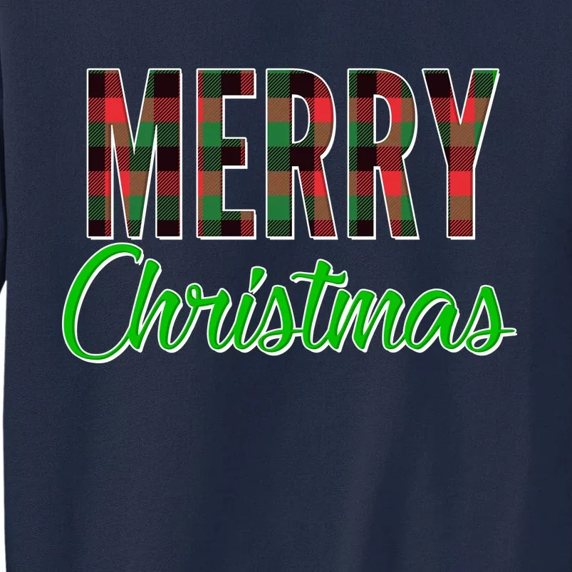 Merry Christmas Plaid Tall Sweatshirt