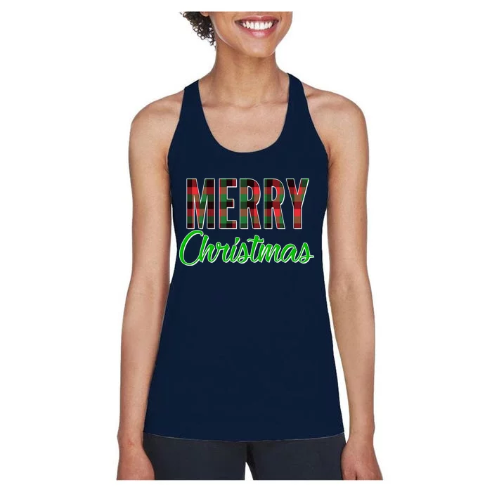 Merry Christmas Plaid Women's Racerback Tank