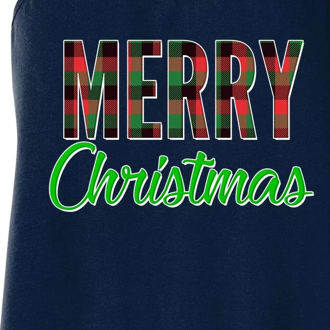 Merry Christmas Plaid Women's Racerback Tank