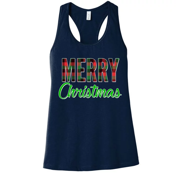 Merry Christmas Plaid Women's Racerback Tank