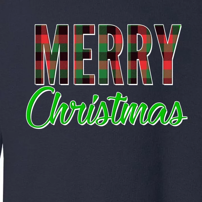 Merry Christmas Plaid Toddler Sweatshirt