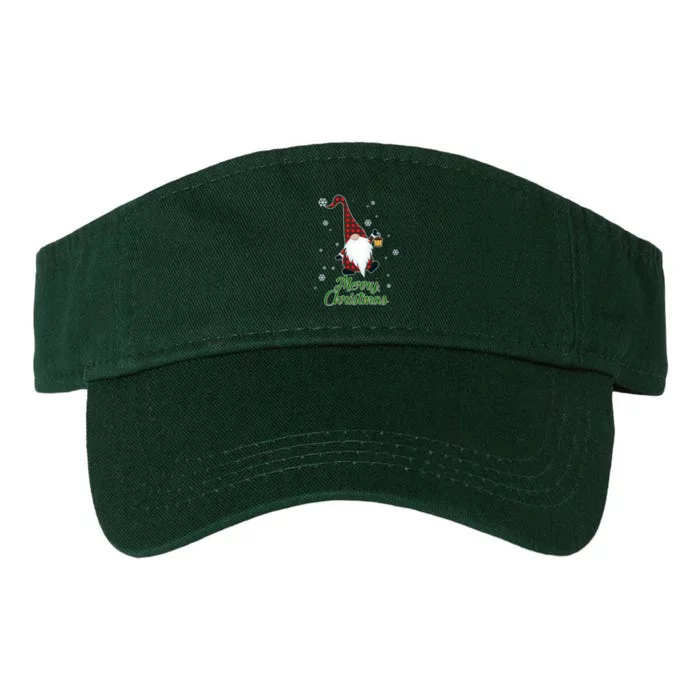 Merry Christmas Plaid Garden Gnome Valucap Bio-Washed Visor