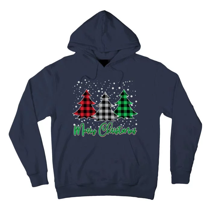 Merry Christmas Plaid Trees Tall Hoodie