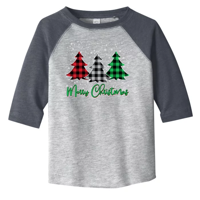 Merry Christmas Plaid Trees Toddler Fine Jersey T-Shirt