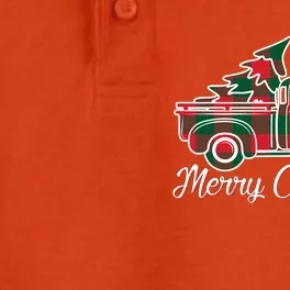 Merry Christmas Plaid Truck And Tree Dry Zone Grid Performance Polo