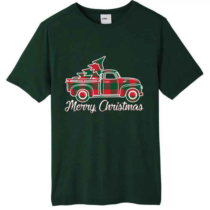 Merry Christmas Plaid Truck And Tree ChromaSoft Performance T-Shirt