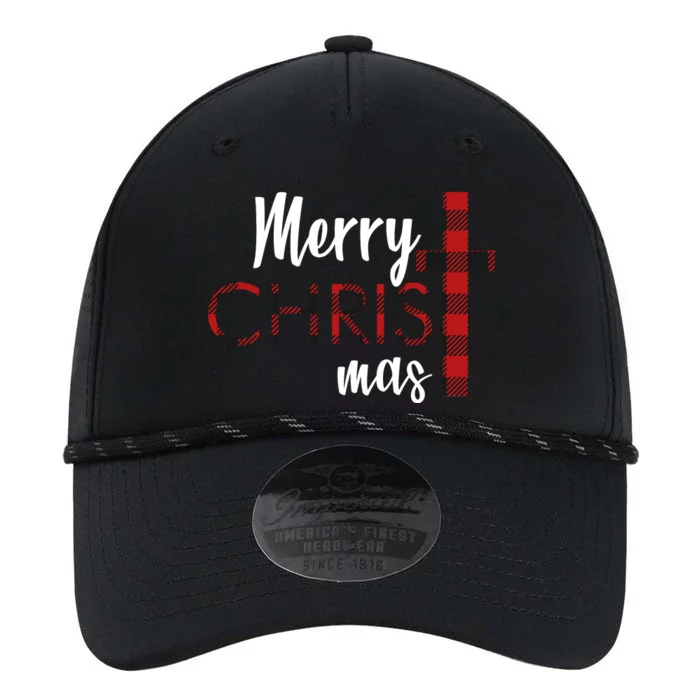 Merry Christmas Plaided Cross Performance The Dyno Cap