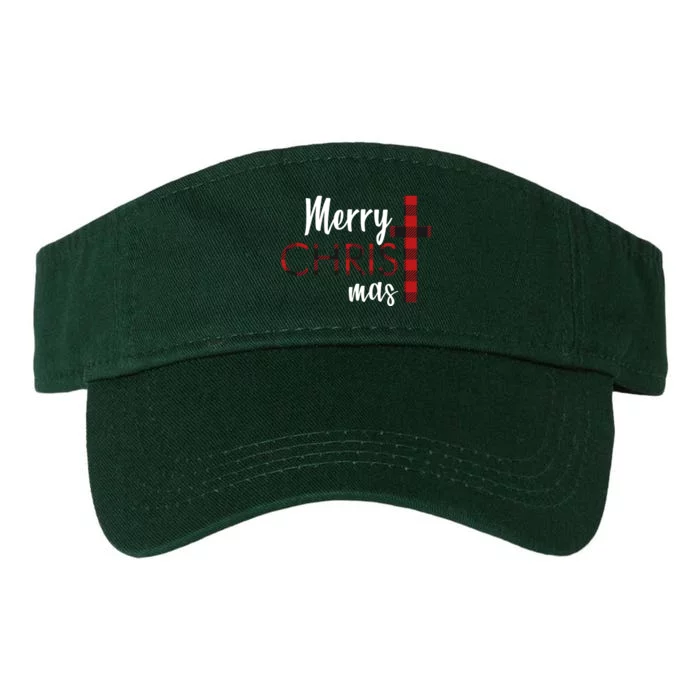 Merry Christmas Plaided Cross Valucap Bio-Washed Visor