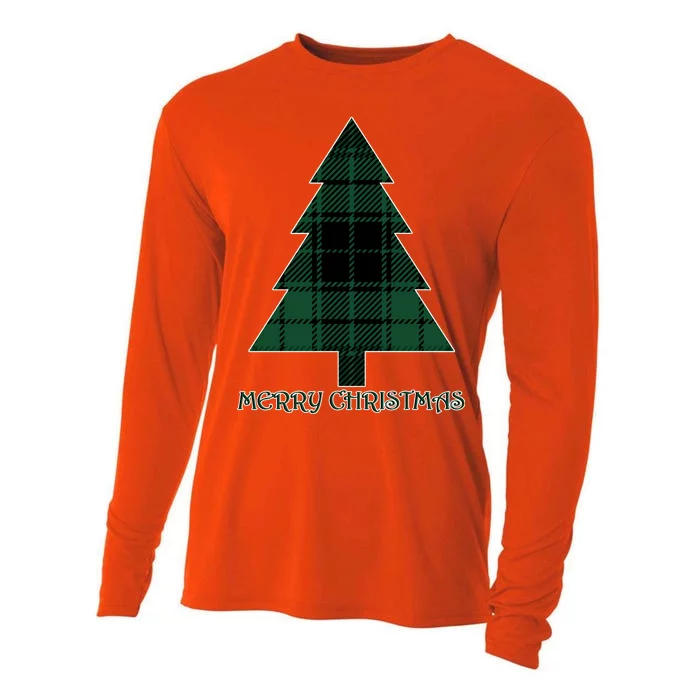 Merry Christmas Plaited Tree Cooling Performance Long Sleeve Crew