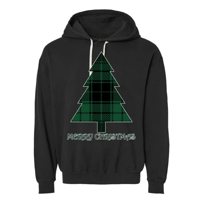 Merry Christmas Plaited Tree Garment-Dyed Fleece Hoodie