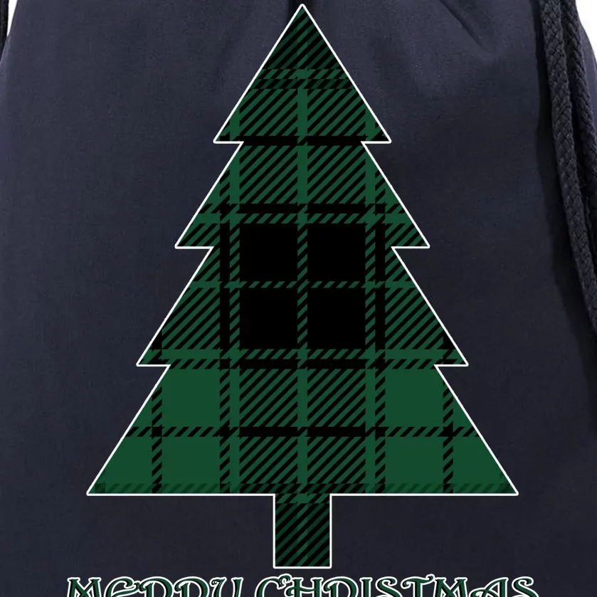 Merry Christmas Plaited Tree Drawstring Bag