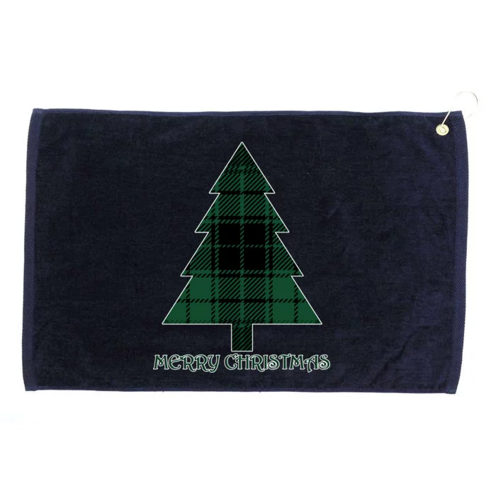 Merry Christmas Plaited Tree Grommeted Golf Towel