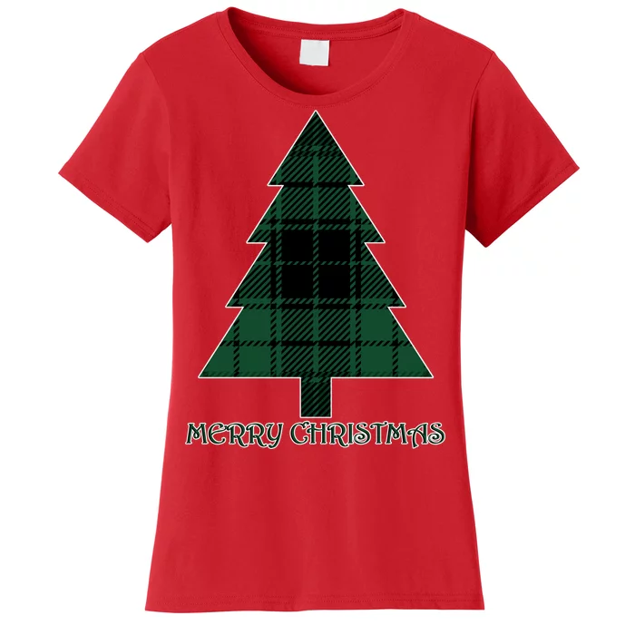 Merry Christmas Plaited Tree Women's T-Shirt