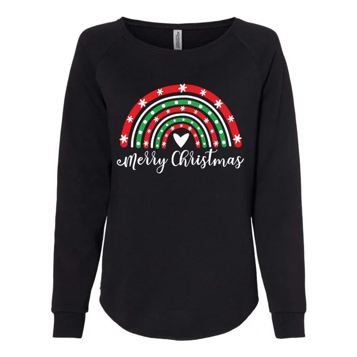 Merry Christmas Rainbow Womens California Wash Sweatshirt