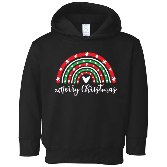 Merry Christmas Rainbow Toddler Hoodie