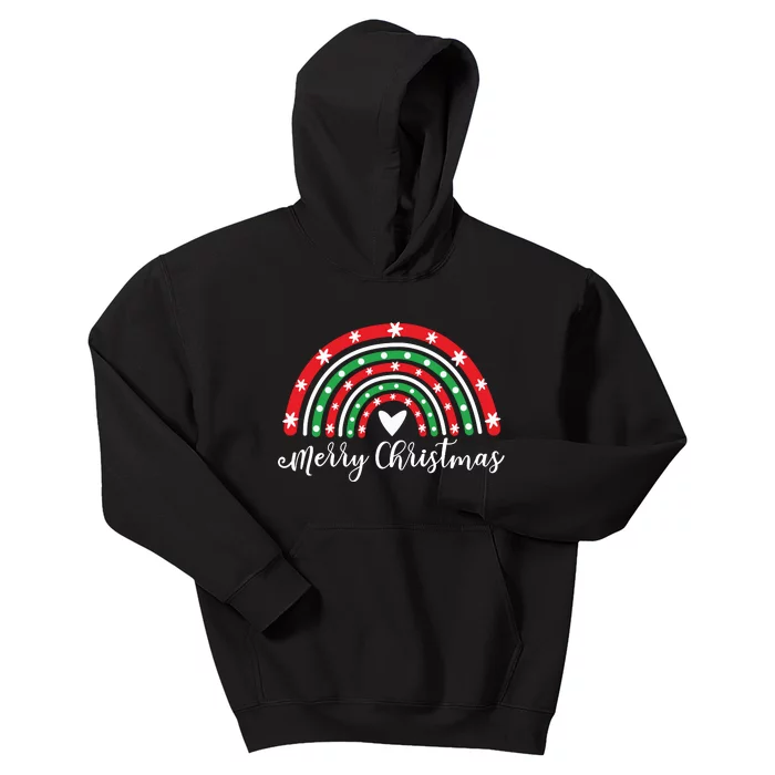 Merry Christmas Rainbow Kids Hoodie