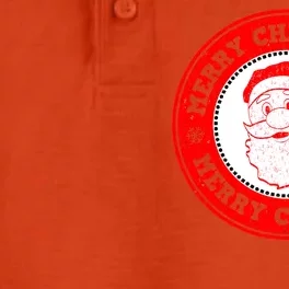 Merry Christmas Santa Claus Distressed Stamp of Approval Dry Zone Grid Performance Polo