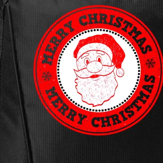 Merry Christmas Santa Claus Distressed Stamp of Approval City Backpack